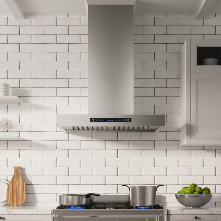 VIKIO 36" 900 Cubic Feet Per Minute Ducted Wall Mount Range Hood with